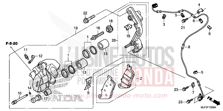 ETRIER DE FREIN AVANT de CTX700 ABS PEARL FADELESS WHITE (NH341) de 2014